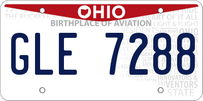 OH license plate GLE7288