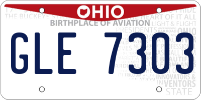 OH license plate GLE7303