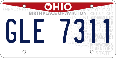 OH license plate GLE7311