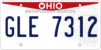 OH license plate GLE7312