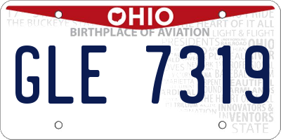 OH license plate GLE7319