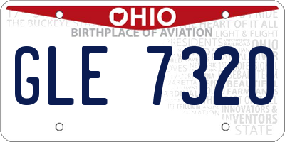 OH license plate GLE7320