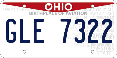 OH license plate GLE7322