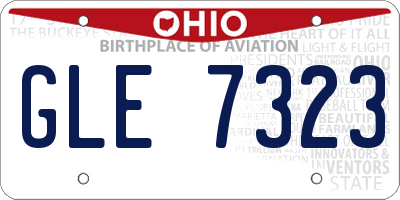 OH license plate GLE7323