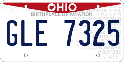 OH license plate GLE7325