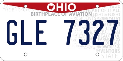OH license plate GLE7327
