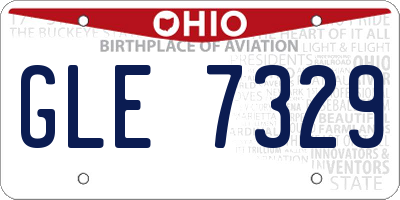 OH license plate GLE7329