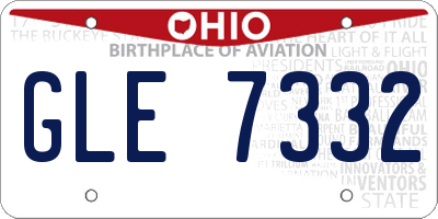 OH license plate GLE7332