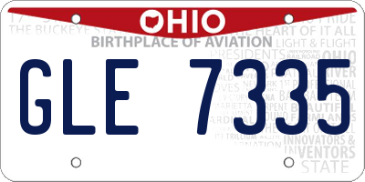OH license plate GLE7335