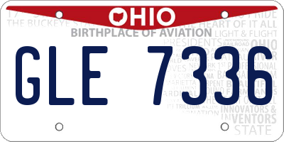 OH license plate GLE7336