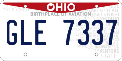 OH license plate GLE7337
