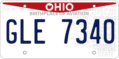 OH license plate GLE7340