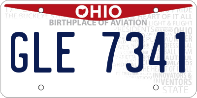 OH license plate GLE7341