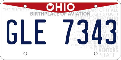 OH license plate GLE7343