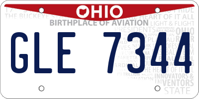OH license plate GLE7344