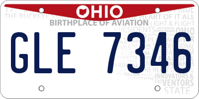 OH license plate GLE7346