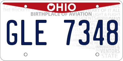 OH license plate GLE7348