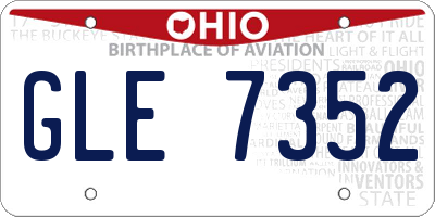 OH license plate GLE7352