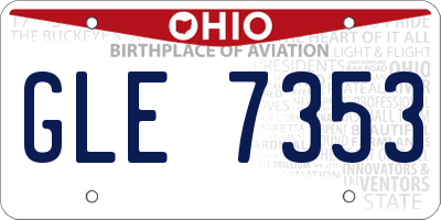 OH license plate GLE7353