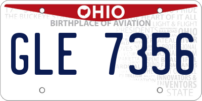 OH license plate GLE7356