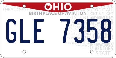OH license plate GLE7358