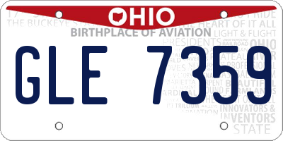 OH license plate GLE7359