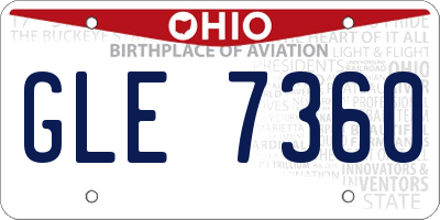OH license plate GLE7360