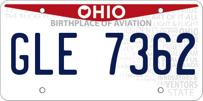 OH license plate GLE7362