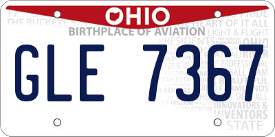 OH license plate GLE7367