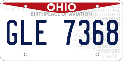 OH license plate GLE7368