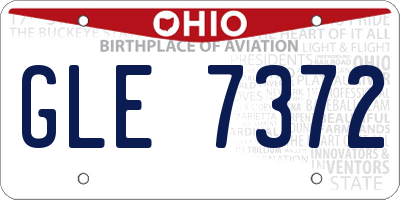 OH license plate GLE7372