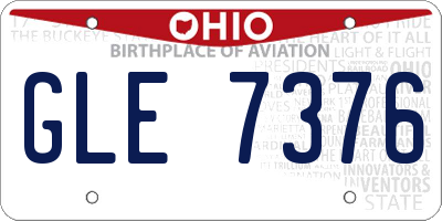 OH license plate GLE7376