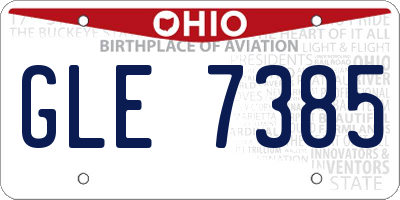 OH license plate GLE7385