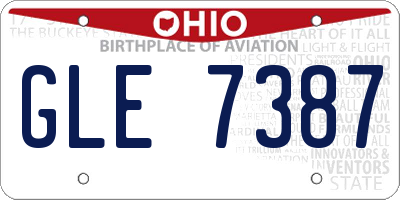 OH license plate GLE7387