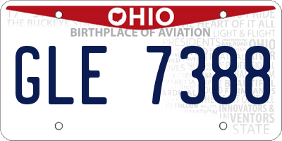 OH license plate GLE7388