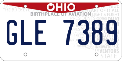 OH license plate GLE7389