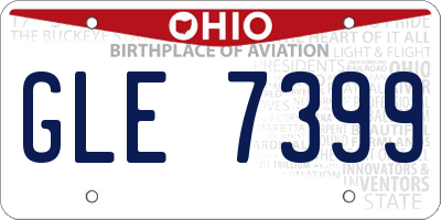 OH license plate GLE7399