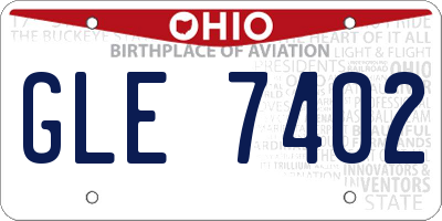OH license plate GLE7402