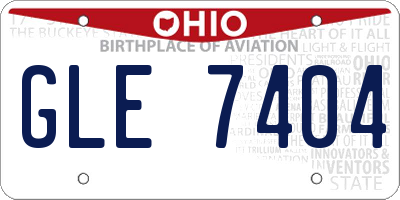OH license plate GLE7404