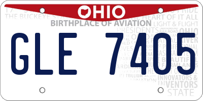 OH license plate GLE7405