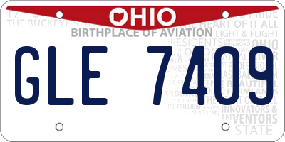 OH license plate GLE7409