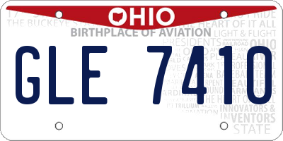 OH license plate GLE7410