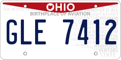 OH license plate GLE7412