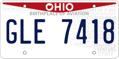 OH license plate GLE7418