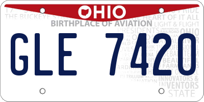 OH license plate GLE7420