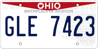 OH license plate GLE7423
