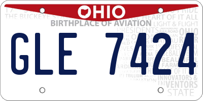 OH license plate GLE7424
