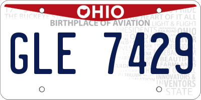 OH license plate GLE7429