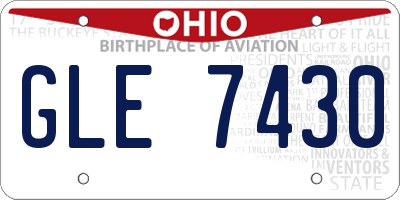OH license plate GLE7430