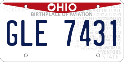 OH license plate GLE7431